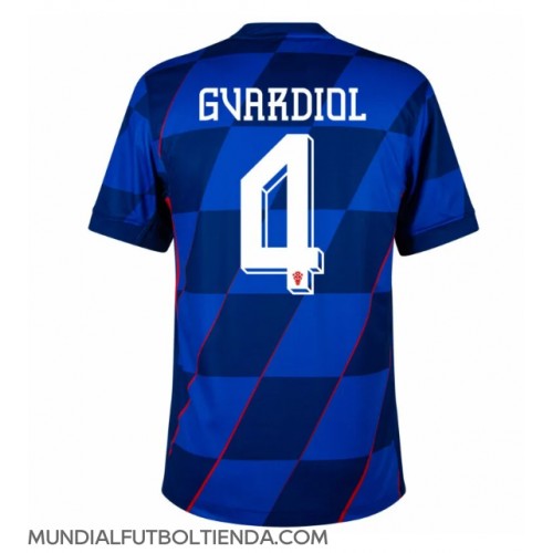 Camiseta Croacia Josko Gvardiol #4 Segunda Equipación Replica Eurocopa 2024 mangas cortas